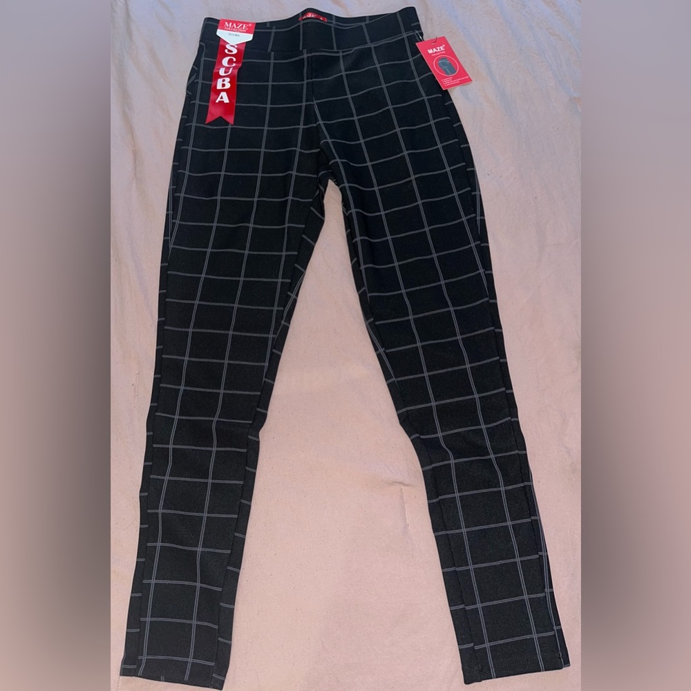 Black plaid dress pants